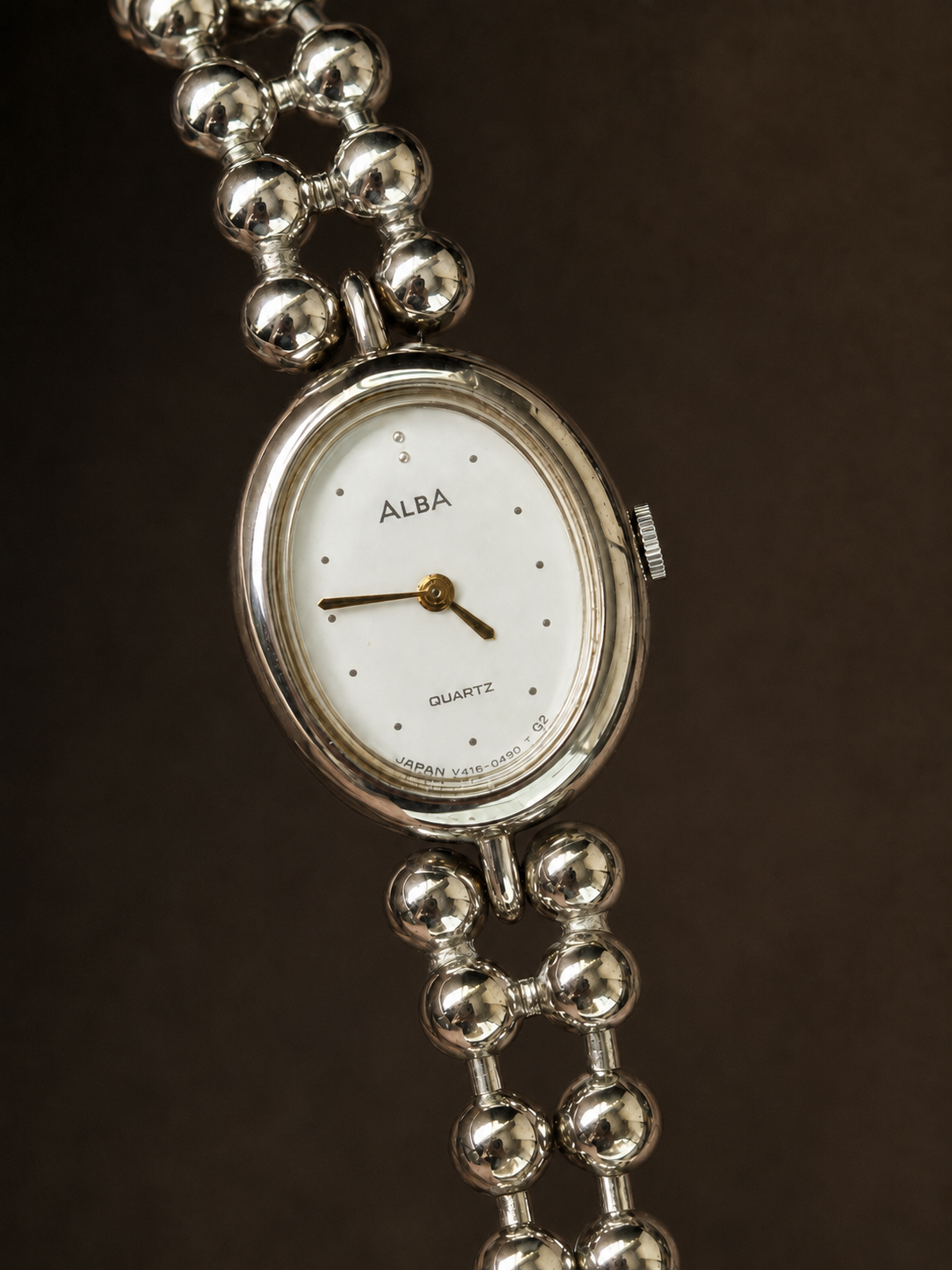 Vintage Alba petite ball-chain bracelet quartz watch, additional view 4