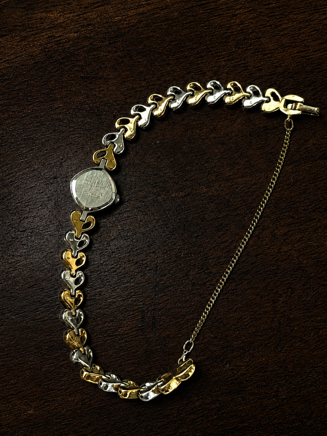 Vintage Seiko two-tone heart-link bracelet watch, additional view 4