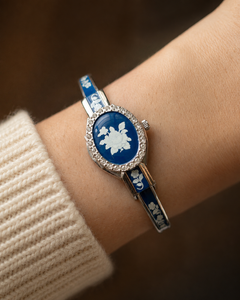Vintage Andre Mouche peekaboo floral bangle watch product photo thumbnail 1