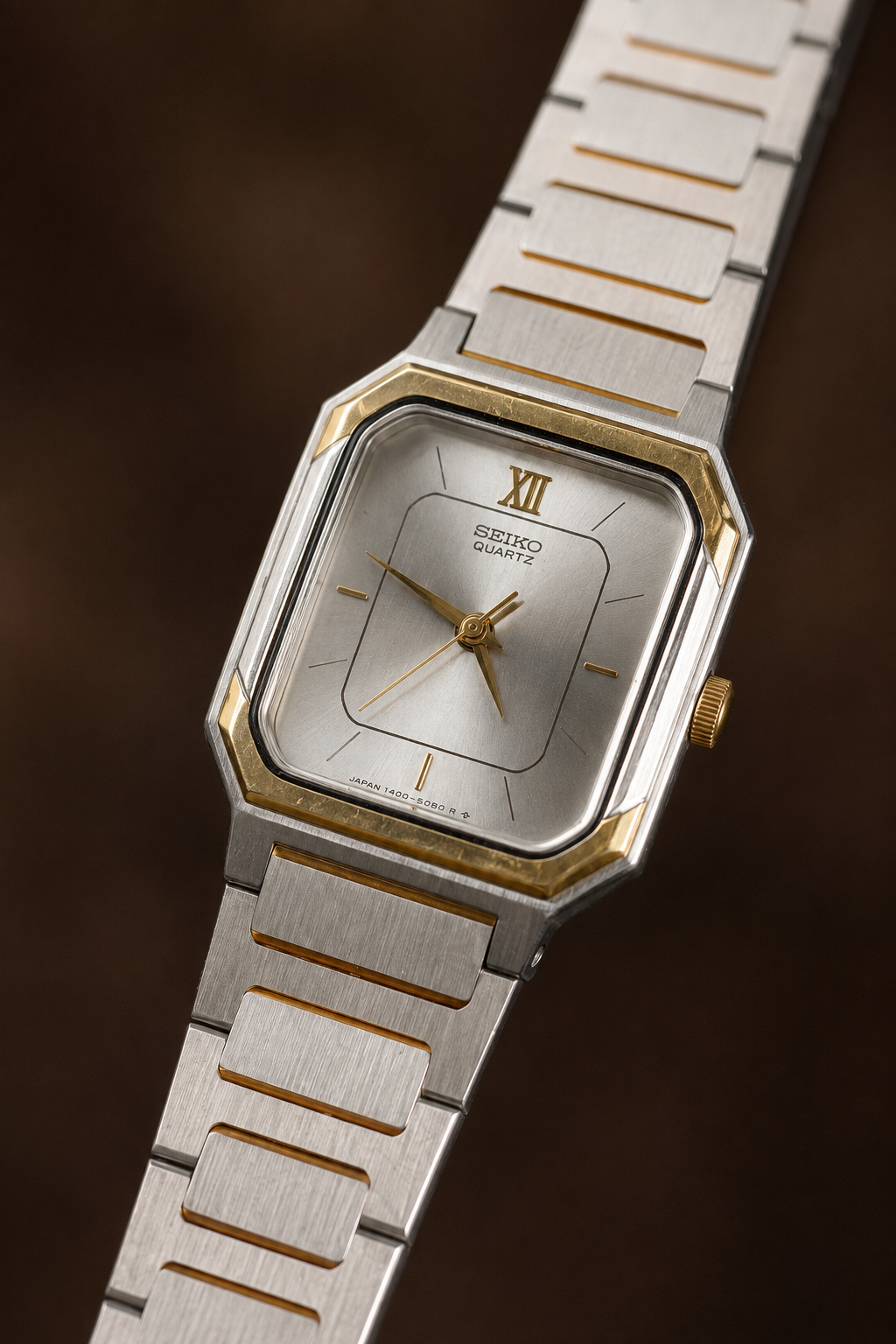 Vintage Seiko two-tone rectangular quartz dress watch, additional view 2