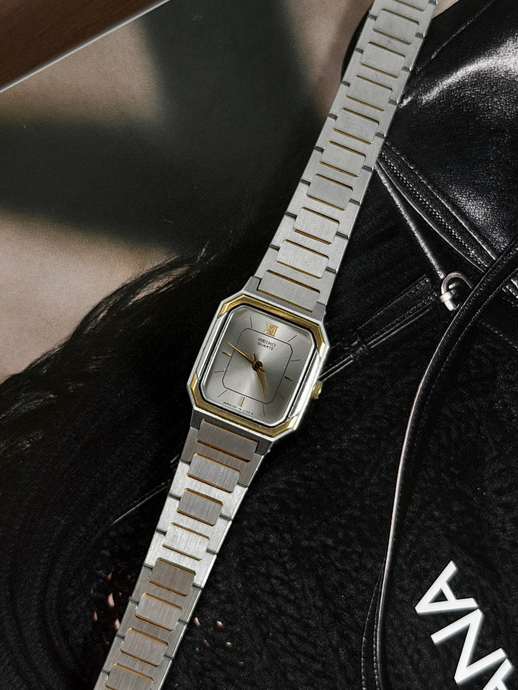 Seiko Two-Tone Rectangular Dress Vintage Watch