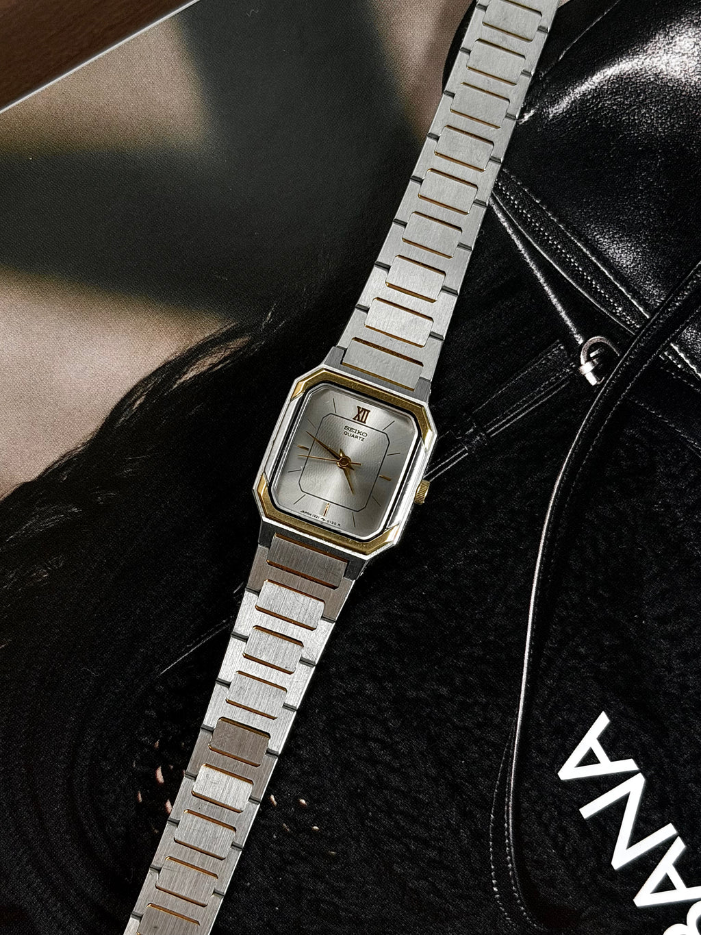 Seiko Two-Tone Rectangular Dress Vintage Watch