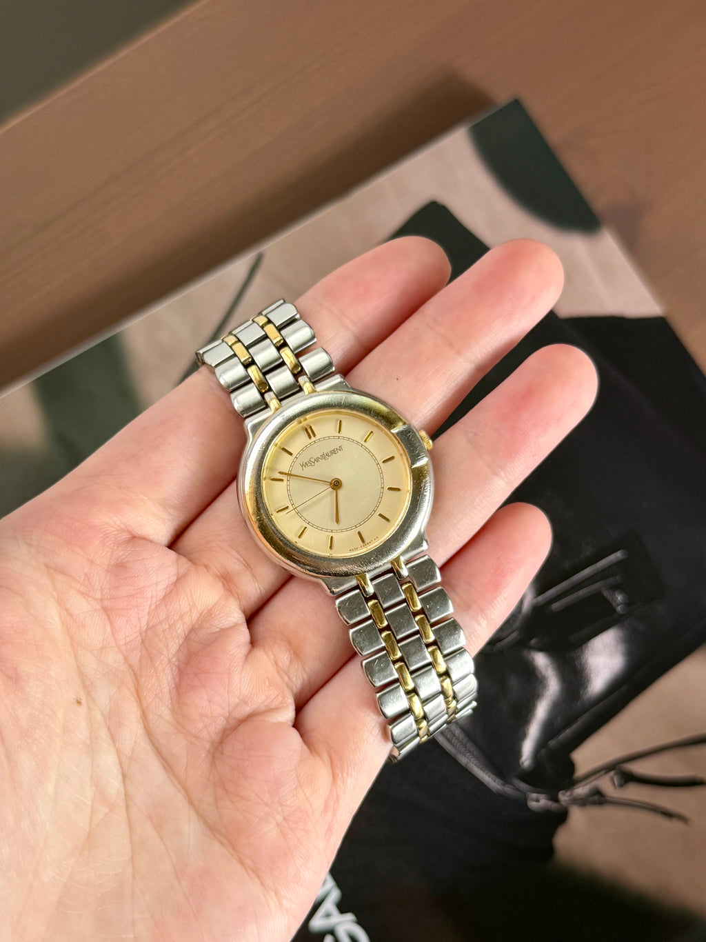 Vintage Yves Saint Laurent Quartz Vintage Watch - Gold Dial 30MM