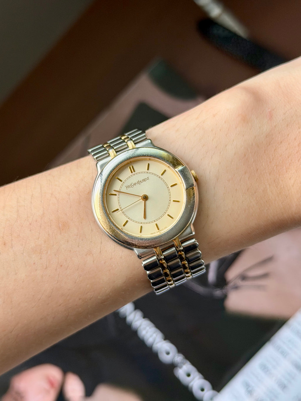 Vintage Yves Saint Laurent Quartz Vintage Watch - Gold Dial 30MM