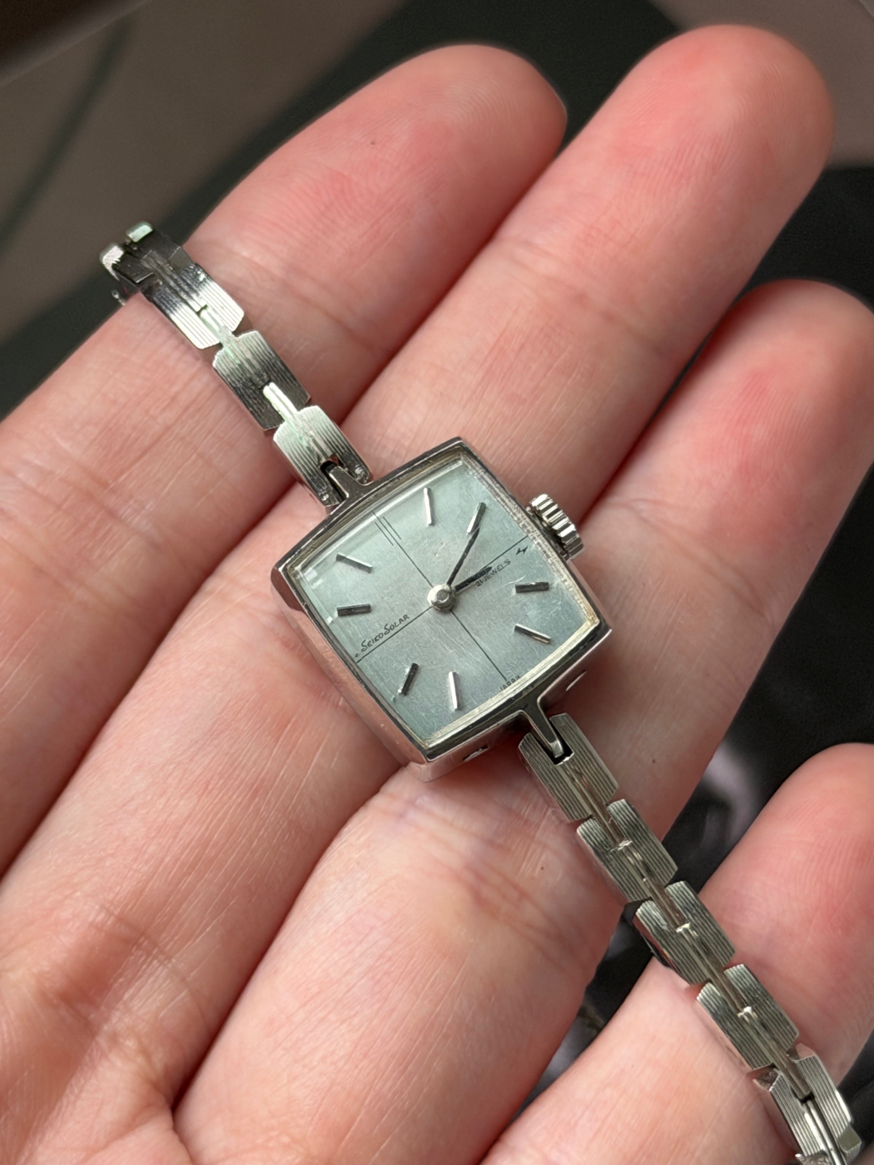 Vintage 1970s Seiko Solar 21 Jewels Diamond Ladies' Mechanical Watch