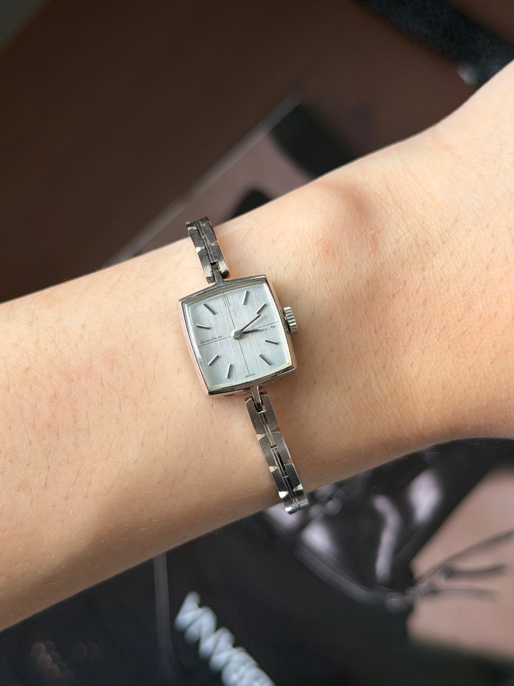 Vintage 1970s Seiko Solar 21 Jewels Diamond Ladies' Mechanical Watch