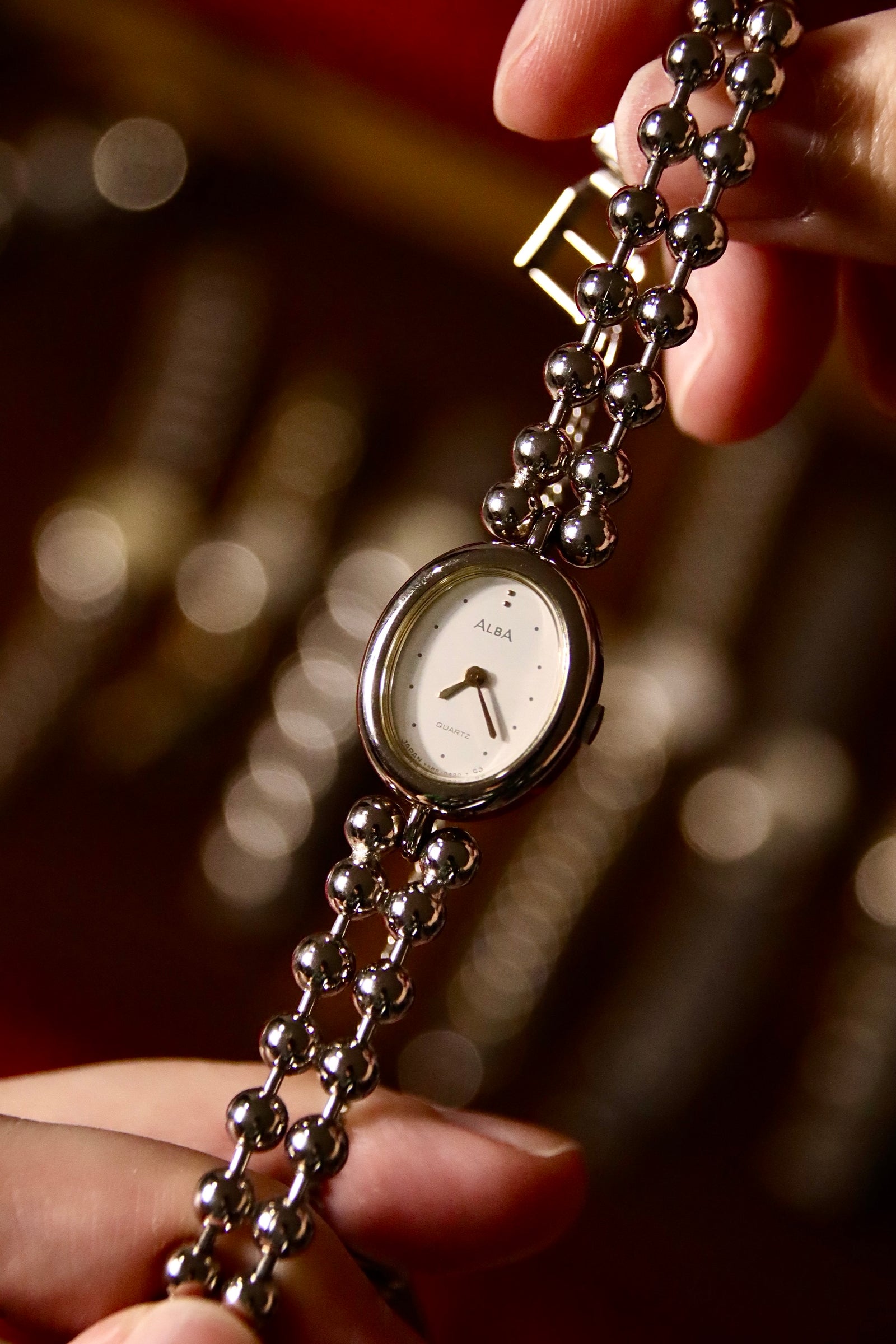 Vintage Alba petite ball-chain bracelet quartz watch, additional view 5