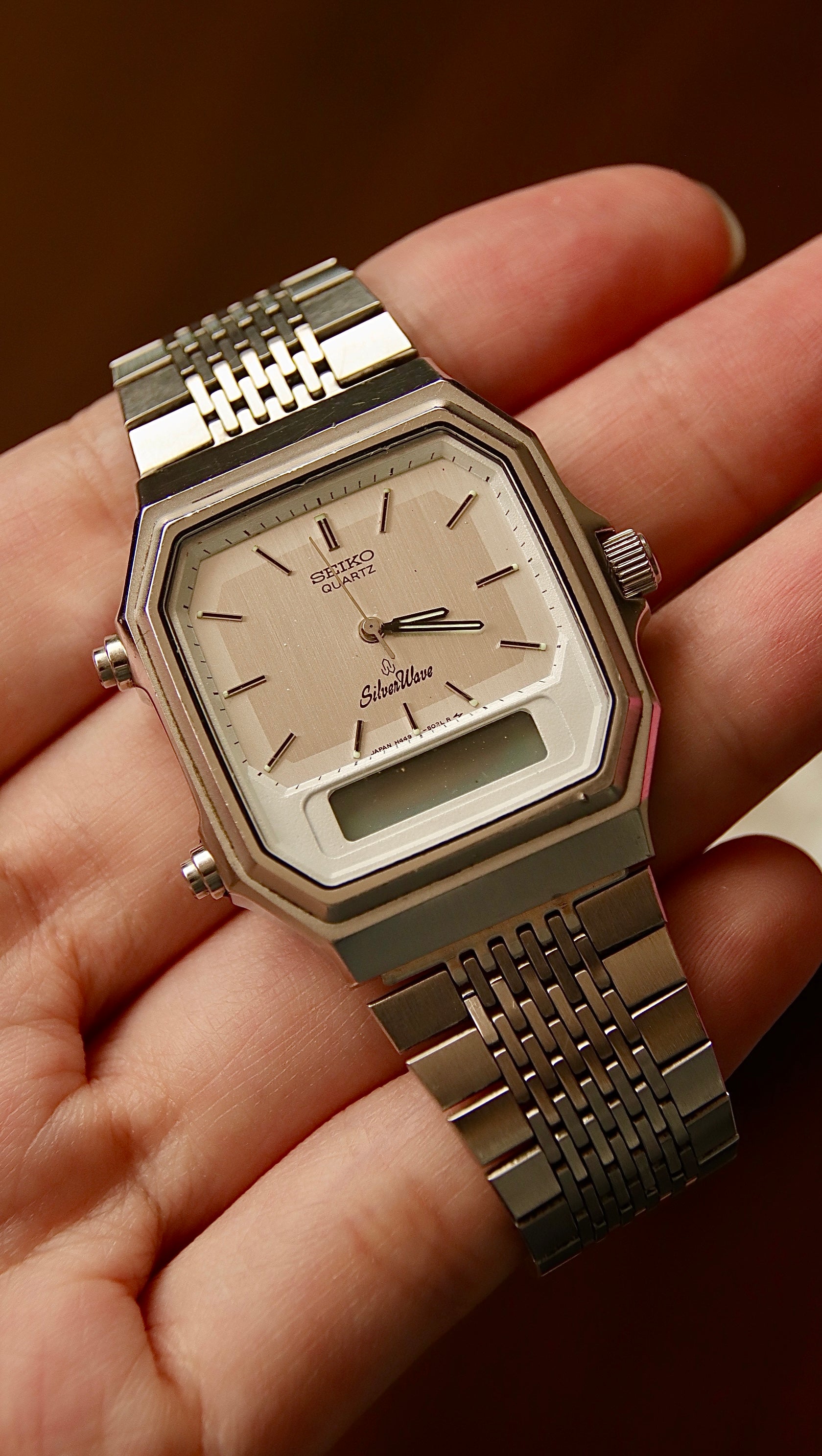 RARE Seiko Silverwave Analog & Digital Quartz Vintage Watch