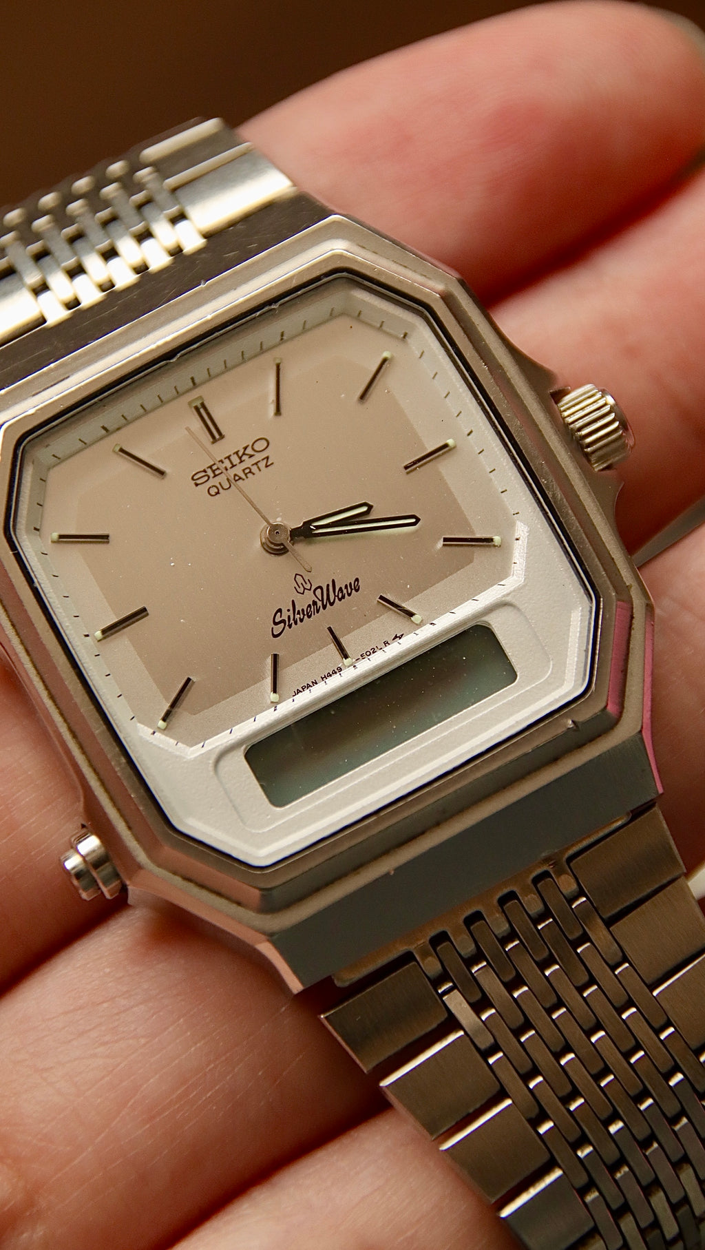 RARE Seiko Silverwave Analog & Digital Quartz Vintage Watch