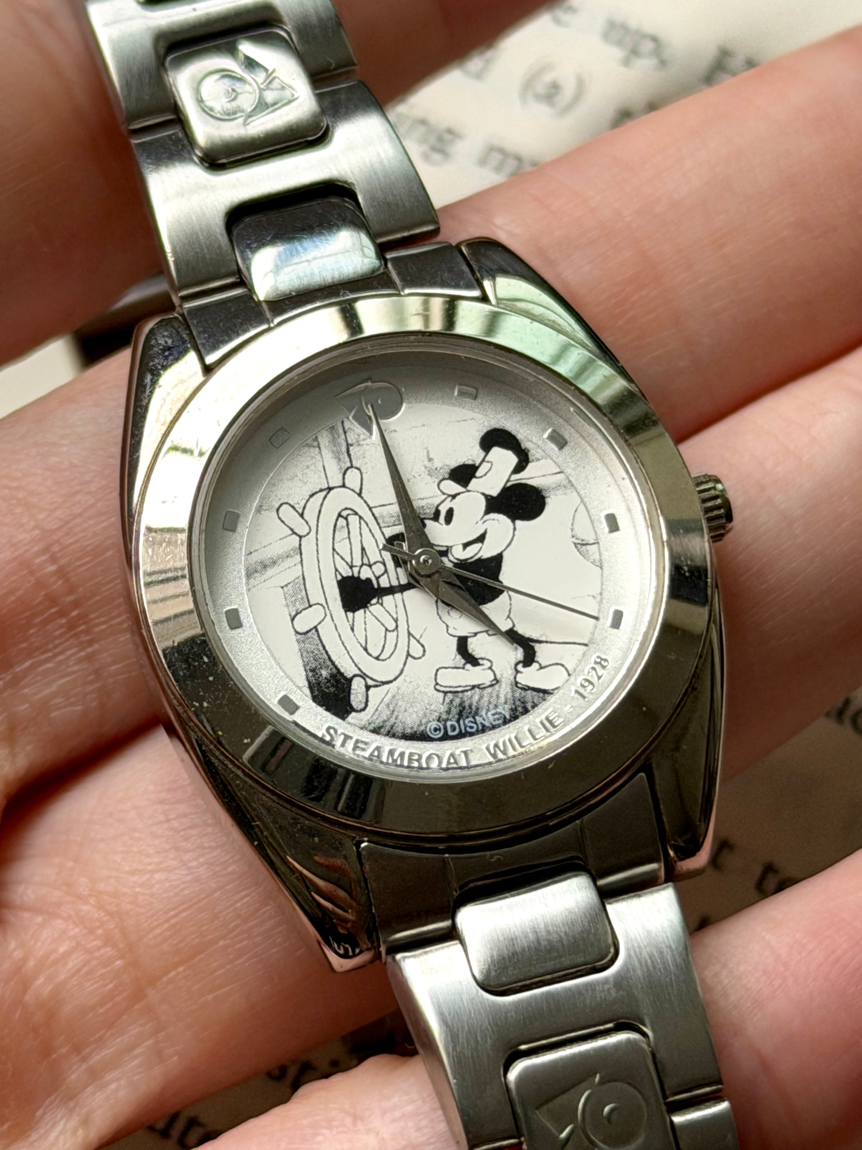 1928 Disney Mickey Mouse Steamboat Willie Commemorative Quartz Vintage Watch