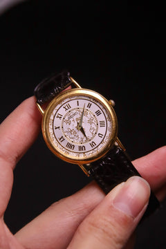 RARE Seiko Floral Dial Gold-Tone Quartz Vintage Watch 1N00-0D59 thumbnail 11