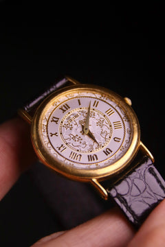 RARE Seiko Floral Dial Gold-Tone Quartz Vintage Watch 1N00-0D59 thumbnail 5