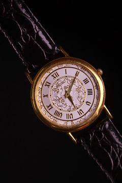RARE Seiko Floral Dial Gold-Tone Quartz Vintage Watch 1N00-0D59 thumbnail 7
