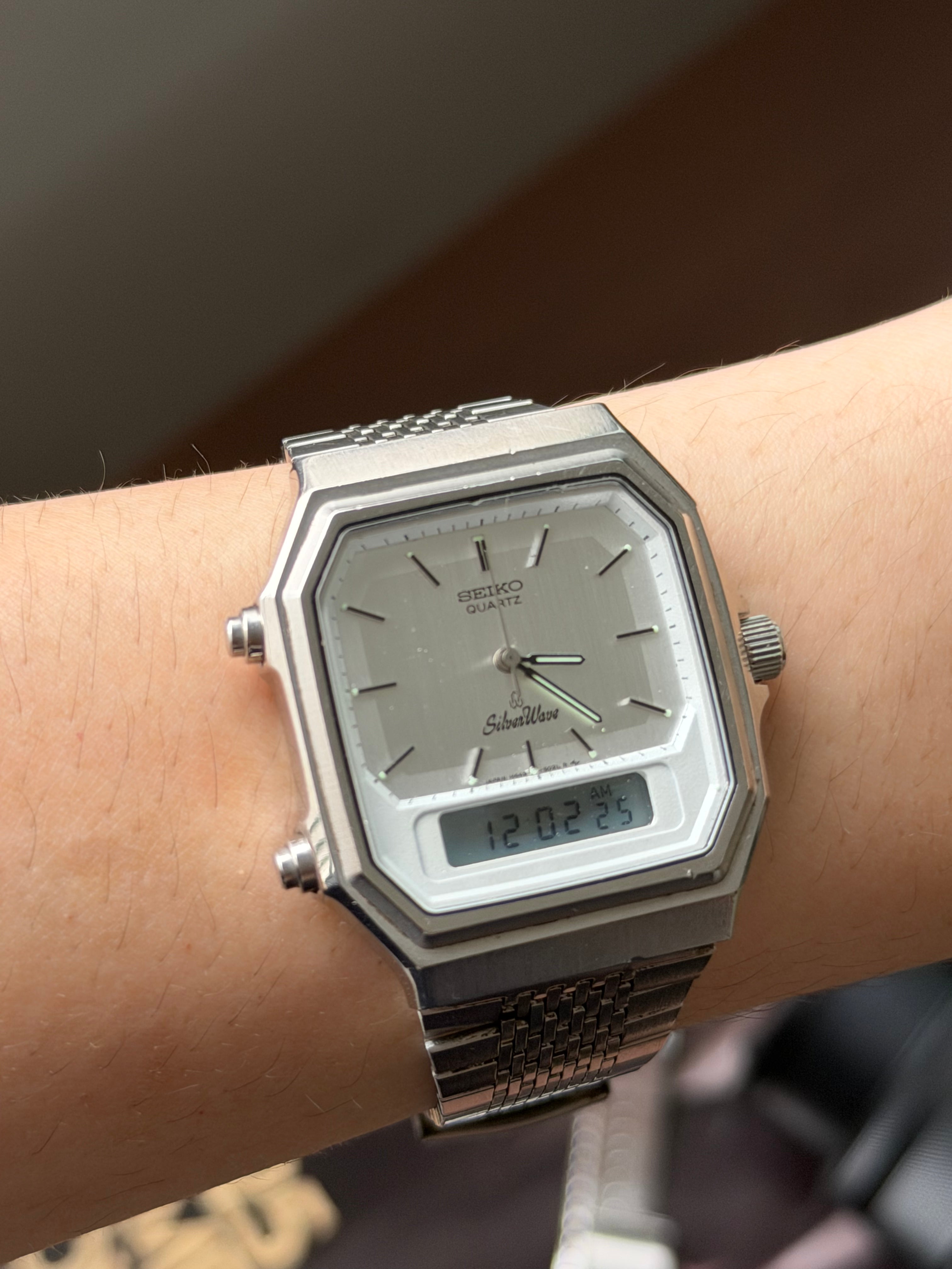 RARE Seiko Silverwave Analog & Digital Quartz Vintage Watch