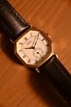 Seiko Socie 1428-5030 gold-tone textured dial and small seconds thumbnail 3