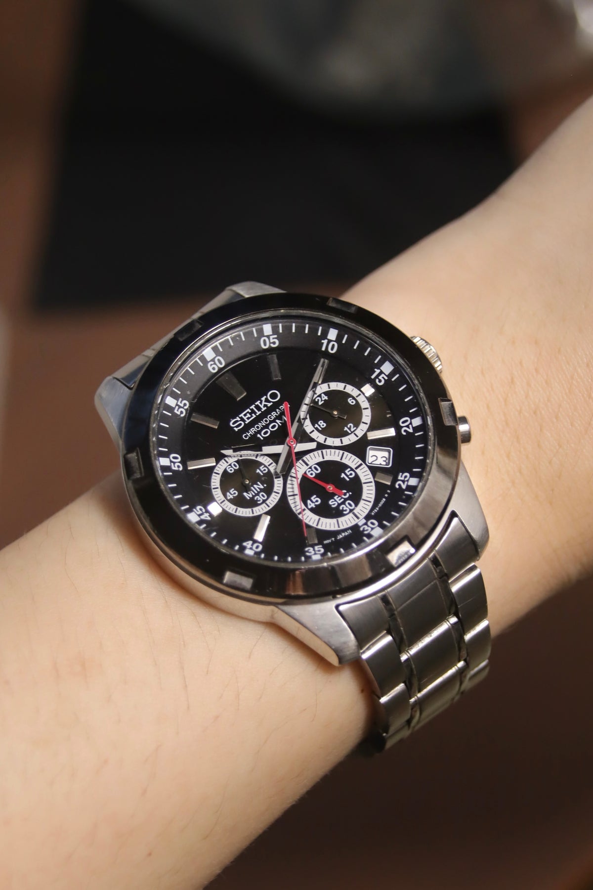 Seiko 4T53-00A0 Chronograph 100M Black Dial Quartz Watch product image 7