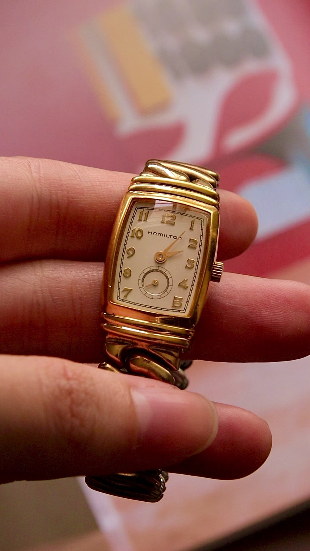 Hamilton Art Deco Quartz Women's Watch In Gold